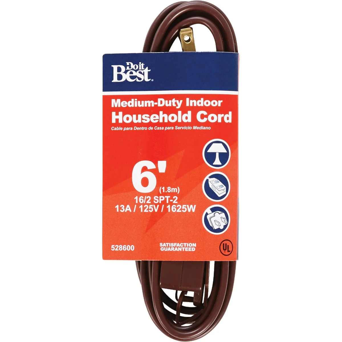 Reliable Do it 6 Ft. 16 2 Brown Cube Tap Extension Cord Enhanced