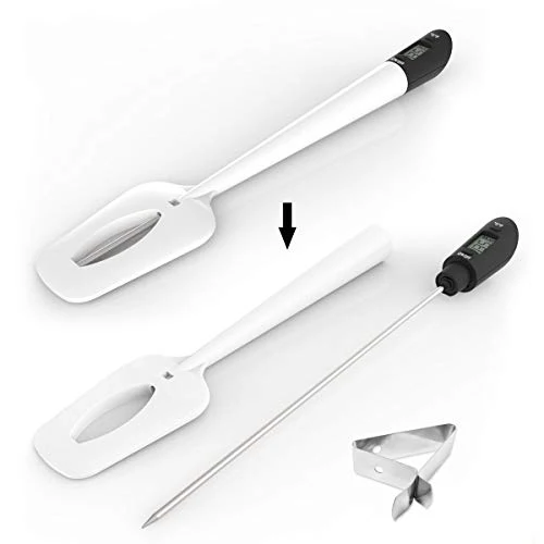 Fine Digital Candy Thermometer Spatula Thermometer Meat Thermometer with Pot Clip 9 Probe Solid