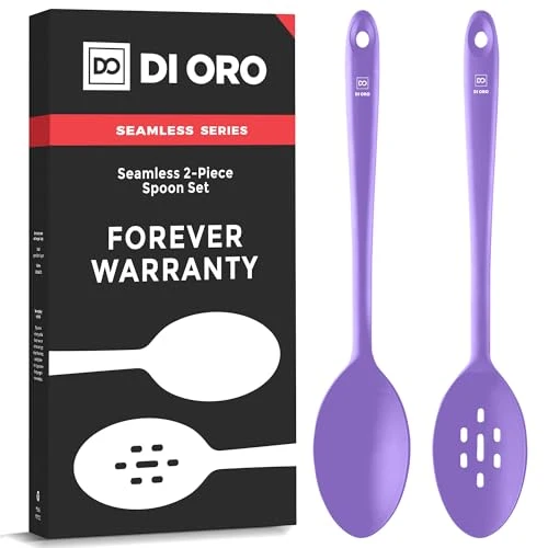 Efficient DI ORO Silicone Cooking Spoons 2 Count Environmentally Friendly
