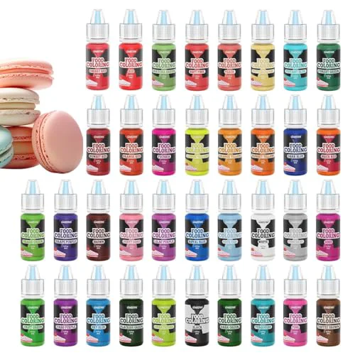Elegant 36 Colors Liquid Food Coloring 6ml 36 Fl Oz Secure