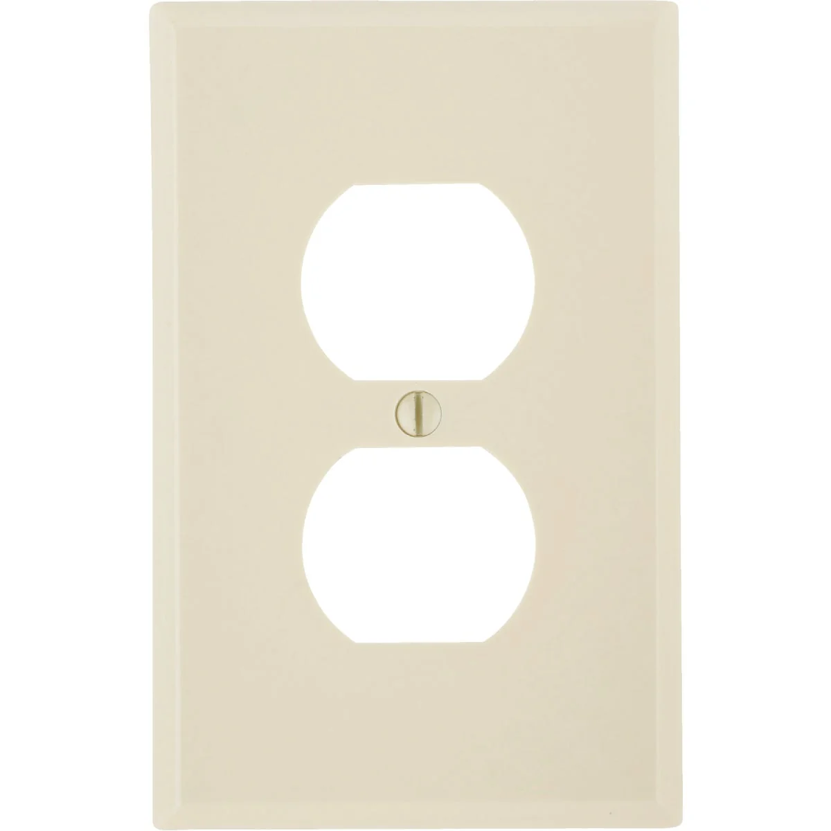 Minimalist Leviton Mid-Way 1-Gang Smooth Plastic Outlet Wall Plate Ivory Optimized