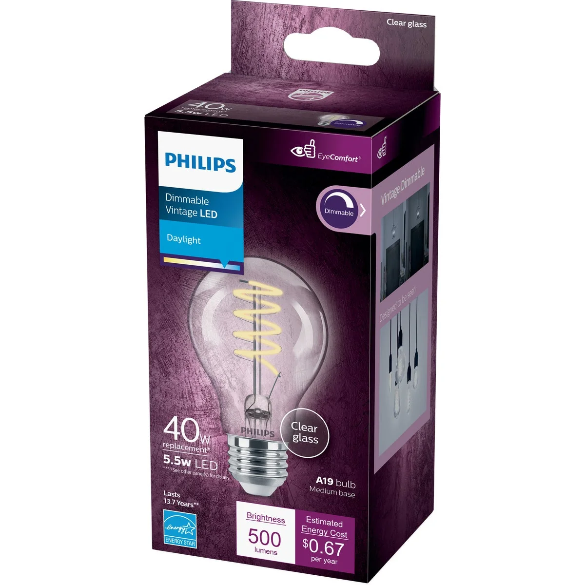 Authentic Philips EyeComfort 40W Equivalent Soft White A19 Medium LED Light Bulb Specialty