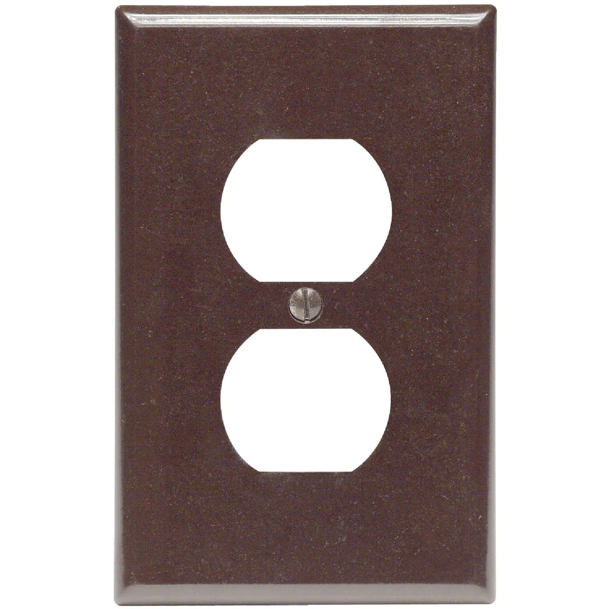 World-Class Leviton Mid-Way 1-Gang Smooth Plastic Outlet Wall Plate Brown Refined