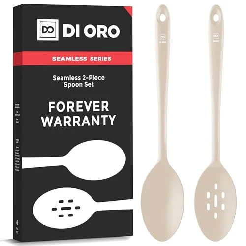 Elite DI ORO Silicone Cooking Spoons 2 Count Sophisticated