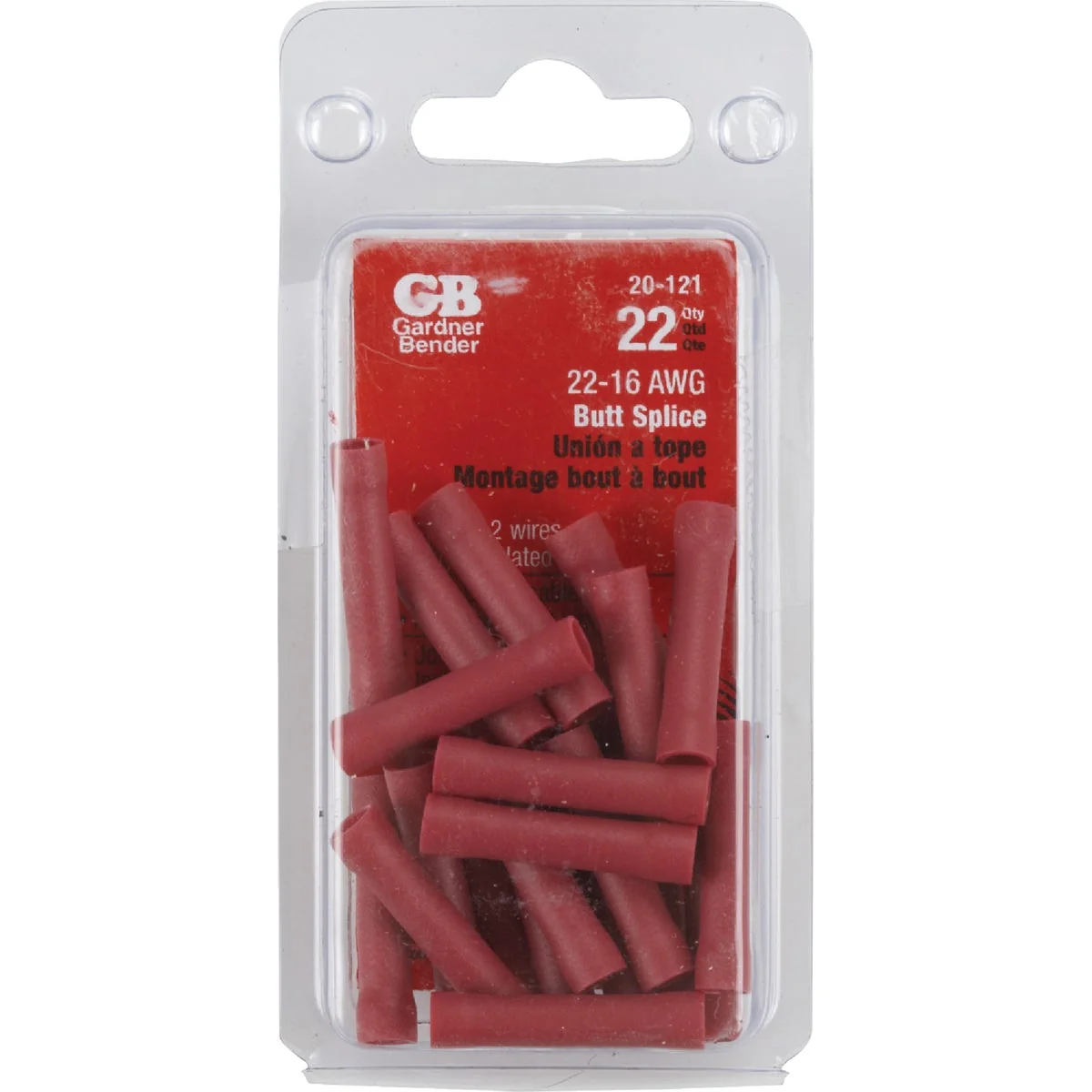 Refined Gardner Bender 22 AWG to 16 AWG Red Butt Splice 22-Pack Fine Crafted