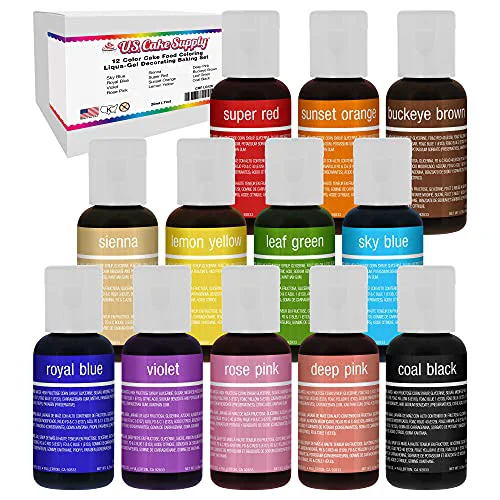 Casual 12 Color Cake Food Coloring Liqua 9 Fl Oz Long-Lasting