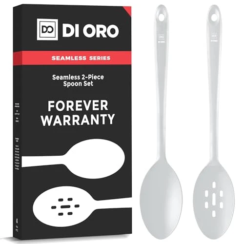 Unique DI ORO Silicone Cooking Spoons 2 Count Refined