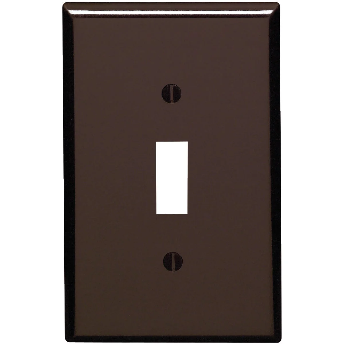 Functional Leviton 1-Gang Smooth Plastic Mid-Way Toggle Switch Wall Plate Brown Exceptional