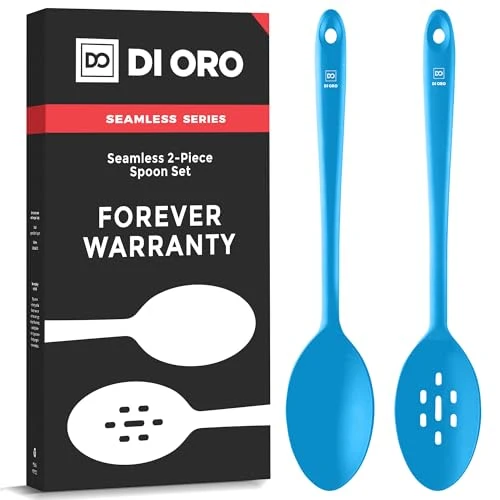 Clean DI ORO Silicone Cooking Spoons 2 Count Recyclable