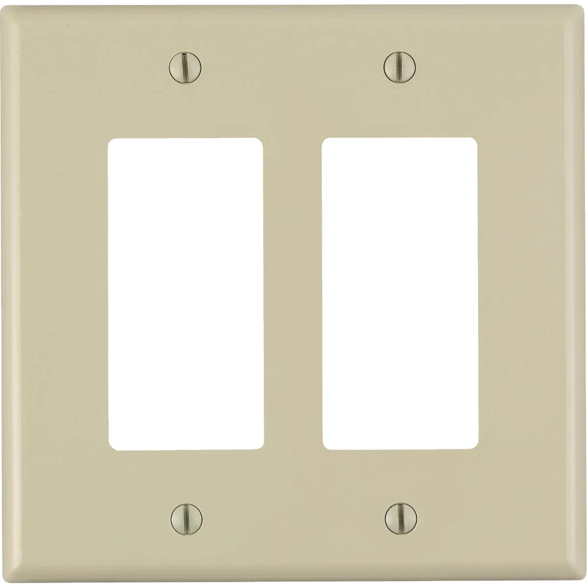 Premium Leviton Decora 2-Gang Plastic Oversized Rocker Decorator Wall Plate Ivory Authentic