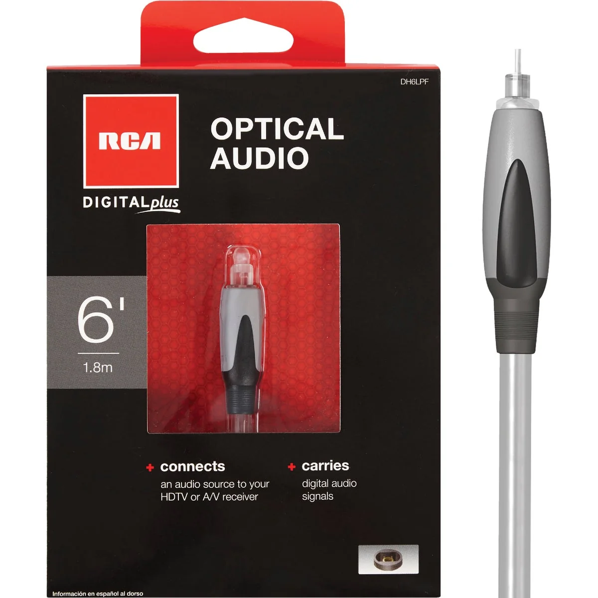 Carefully Designed RCA 6 Ft. Gray Audio Optical Cable Effective