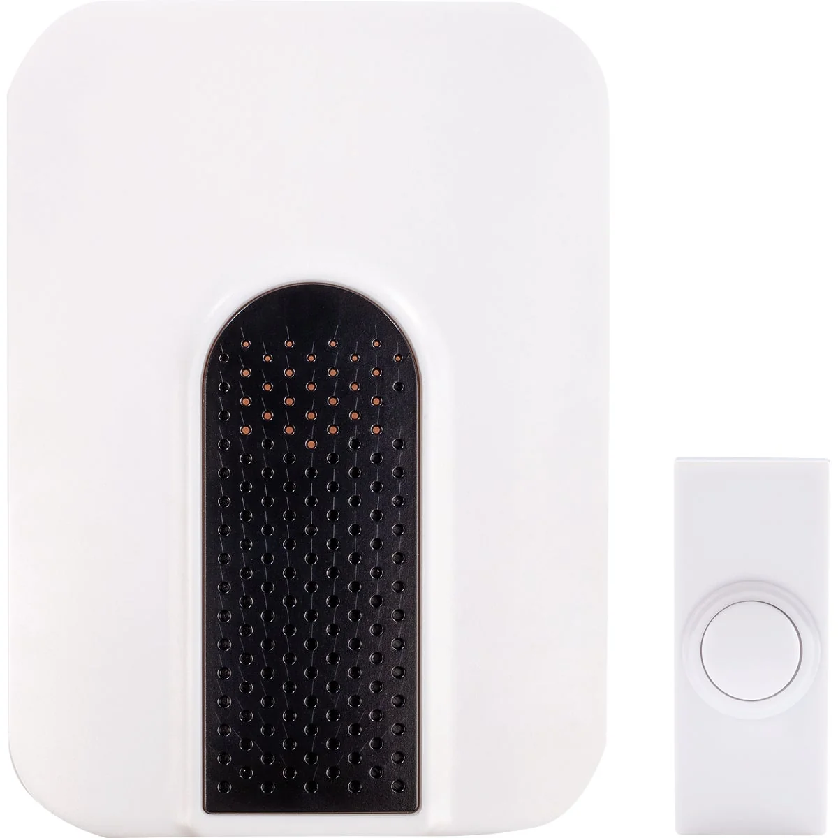 Specialty Heath Zenith Battery Operated White with Black accent Wireless Door Chime Contemporary