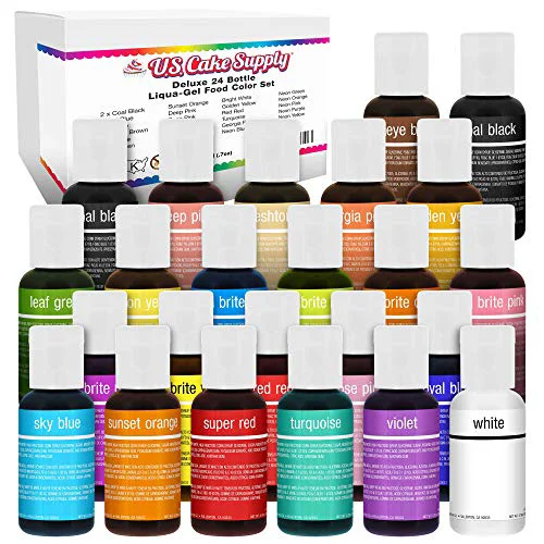 Sophisticated 24 Color Cake Food Coloring Liqua 16.8 Fl Oz Relaxed