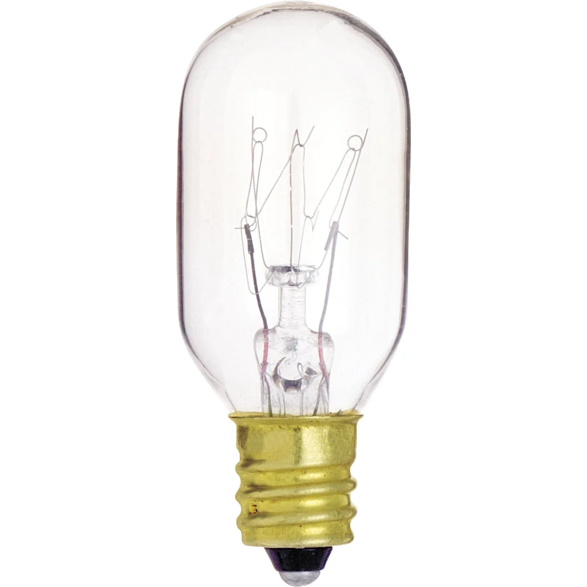 Smooth Satco 15W Clear Candelabra Base T7 Incandescent Tubular Appliance Light Bulb Solid