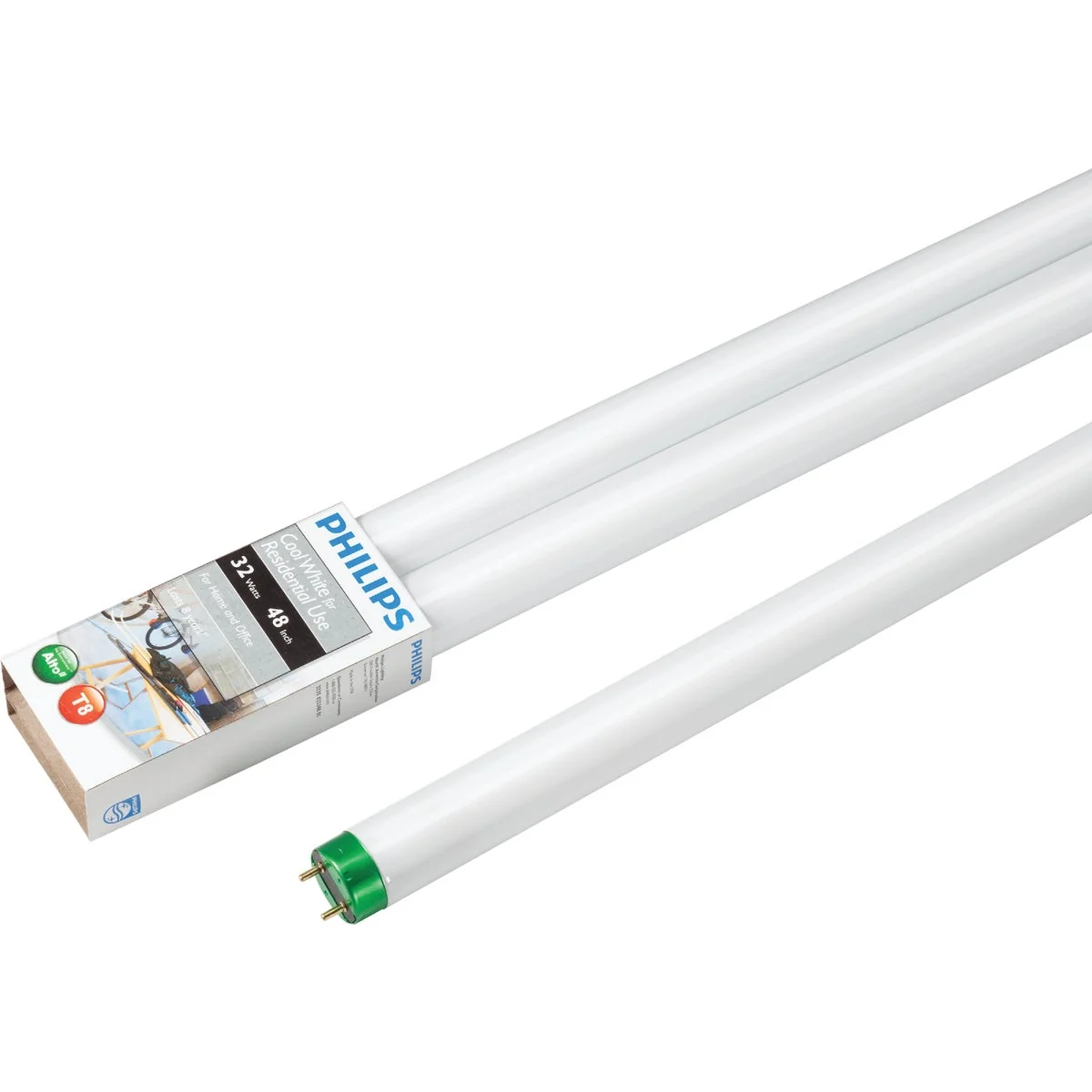 Natural Philips ALTO 32W 48 In. Cool White T8 Medium Bi-Pin Fluorescent Tube Light Bulb 2-Pack Elegant