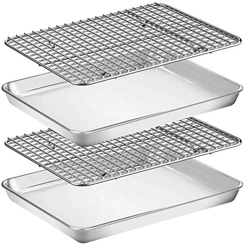 Specialty Baking Sheet with Rack Set 2 Pans 2 Racks Comfortable