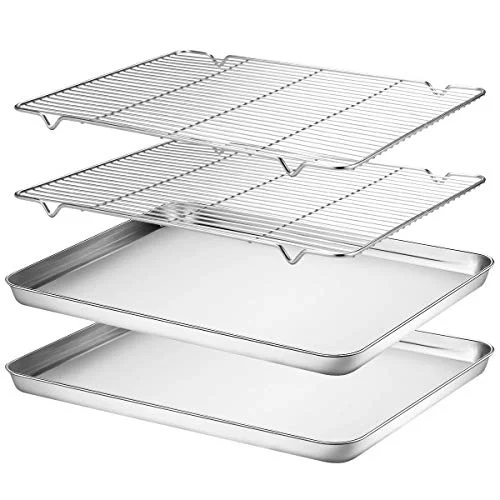 Trusted Baking Sheet Rack Set 2 Sheets 2 Racks Stylish