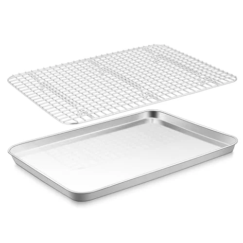 Carefully Designed Baking Sheet with Wire Rack Set 2 Count Exceptional