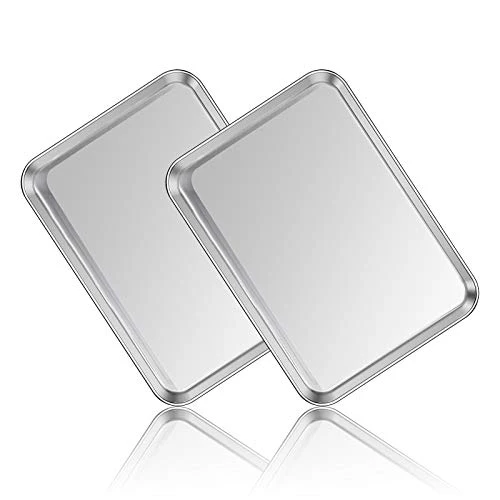 Genuine Stainless Steel Baking Sheet Pan Set of 2 Reusable