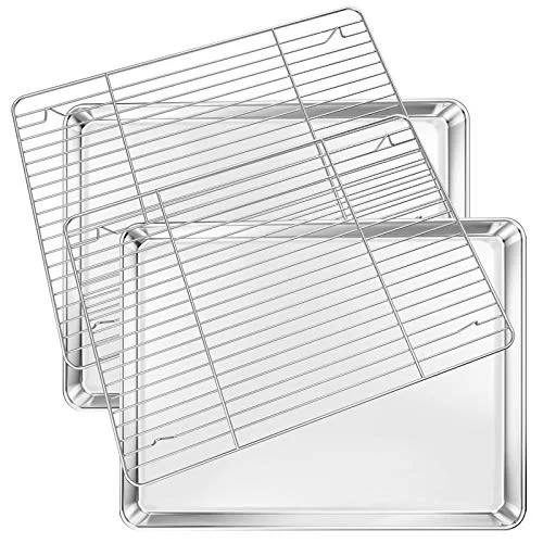 High-Quality Baking Sheet with Rack Set 2 Sheets 2 Racks 4 Count Outstanding