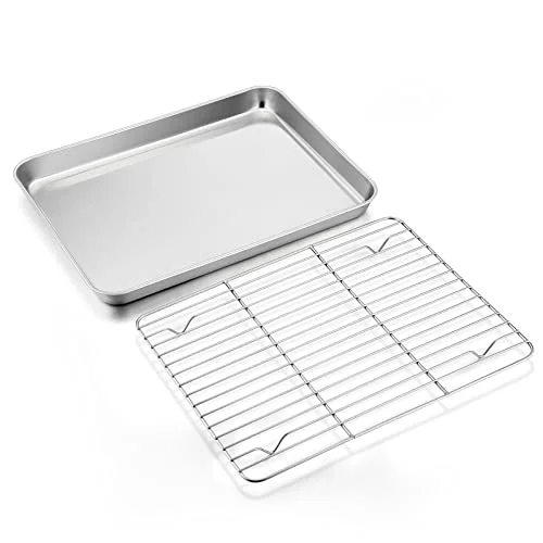 Innovative Stainless Steel Baking Sheet with Rack Set 2 Count Artisan