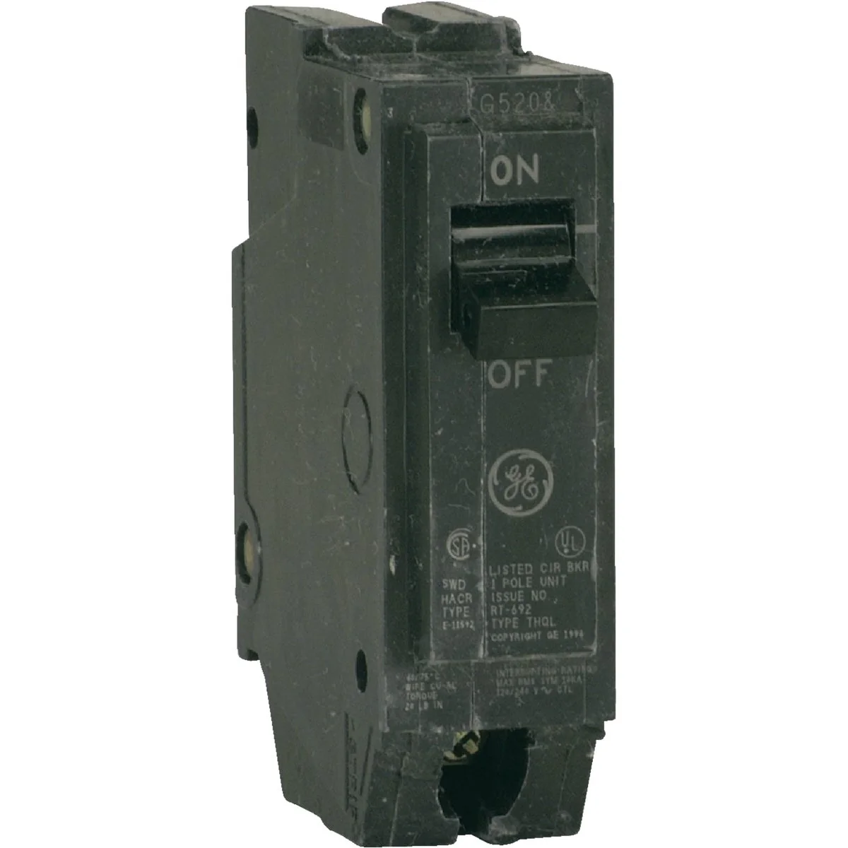 Premium Material GE THQL 15A Single-Pole Standard Trip Circuit Breaker Reusable