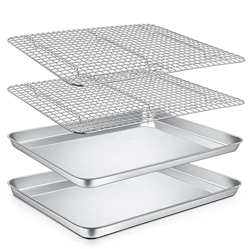 Selected 16 Inch Cookie Baking Sheet Pan with Wire Rack Unique