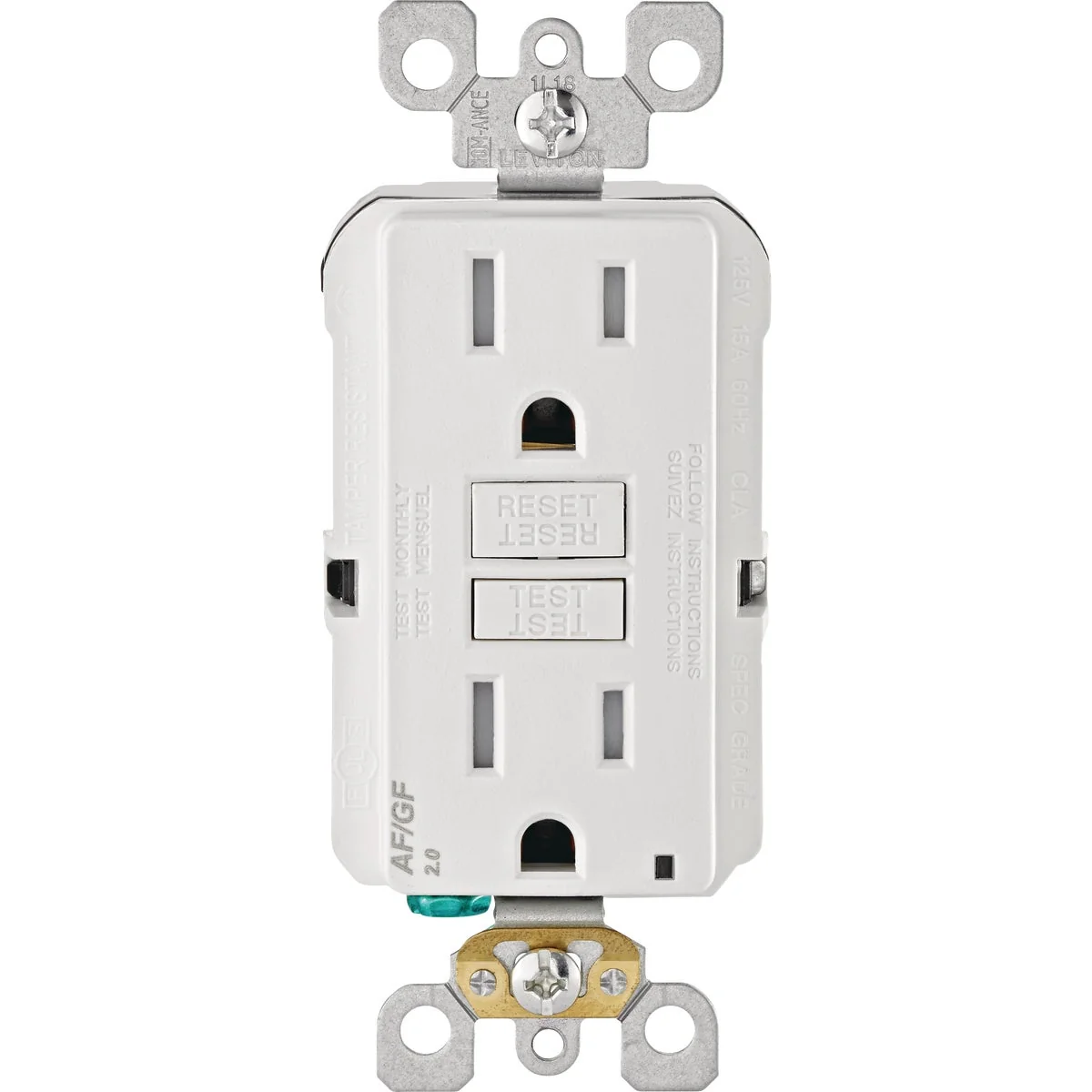 Exceptional Leviton SmartLockPro Dual Function 15A White Residential Grade AFCI GFCI Outlet Safe