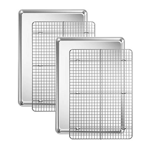 Expertly Made Baking Sheet with Cooling Rack Set 2 Sheets 2 Racks Trusted
