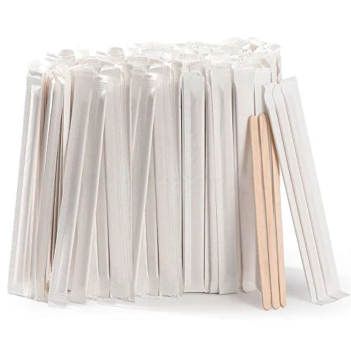 Healthy 500pcs 5.5 Individually Wrapped Wooden Coffee Stirrers Dependable