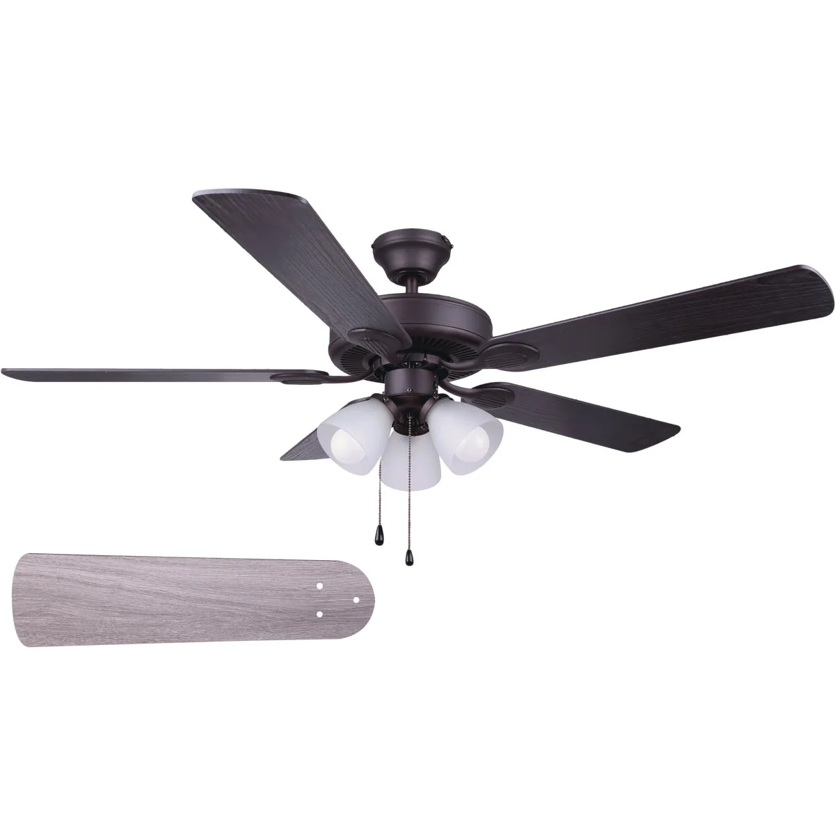 Smooth Home Impressions Villa 52 In. Oil Rubbed Bronze Ceiling Fan with Light Kit Powerful