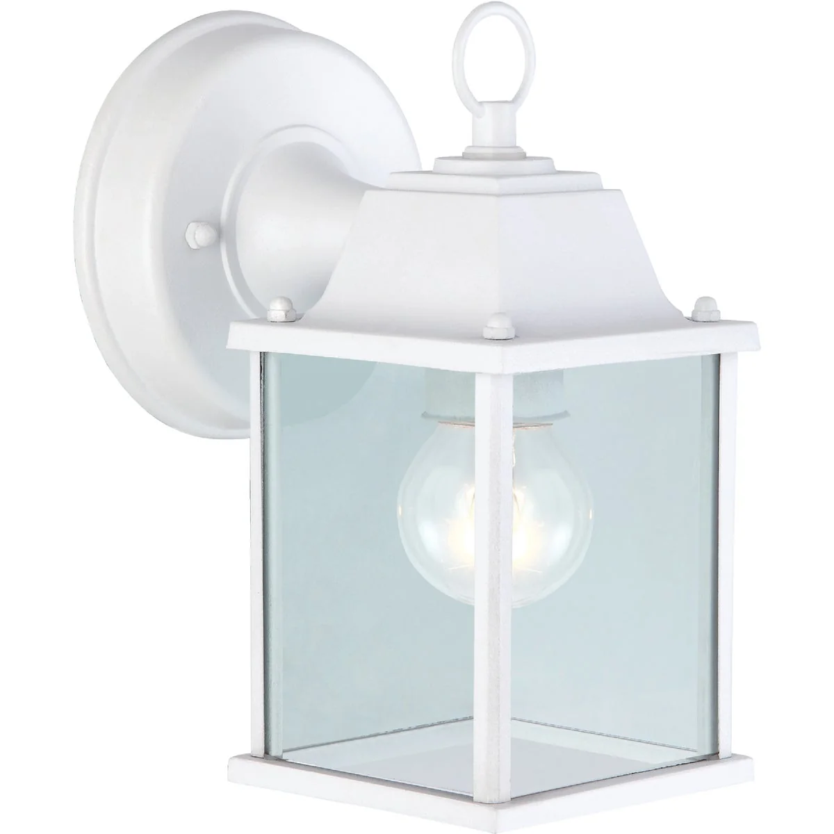 Sophisticated Home Impressions 100W Incandescent White Lantern Outdoor Wall Light Fixture Solid