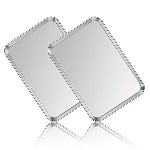 Verified Stainless Steel Baking Sheet Pan Set of 2 Long-Lasting