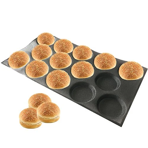 Excellent Silicone Hamburger Bread Forms Perforated Silicone Bakery Molds Tartlets Pita Moulds Sheets Food Grade for Industrial Large Size Refined