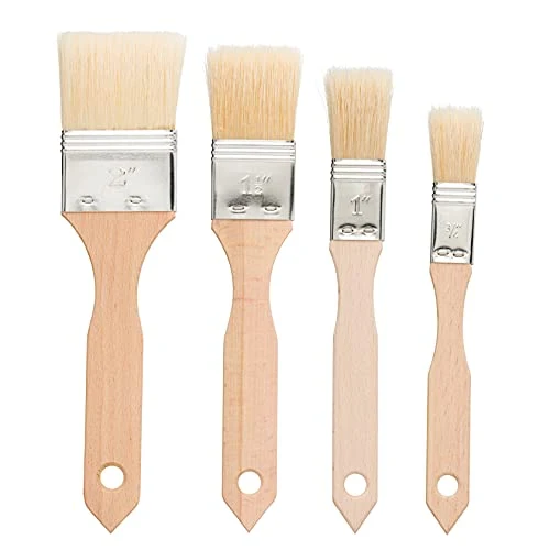 Carefully Designed Pastry Brushes Set with Untreated Beechwood Handles 4 Count Official