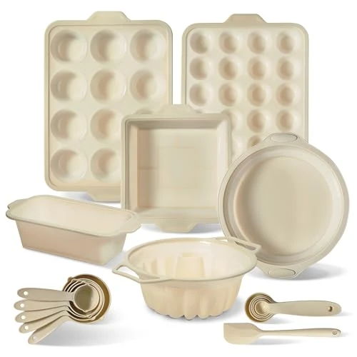 Contemporary 17 Pc. Silicone Baking Pan Set 17 Count Versatile