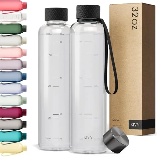 Eco-Friendly Slim Water Bottle 32oz Tritan Minimalist