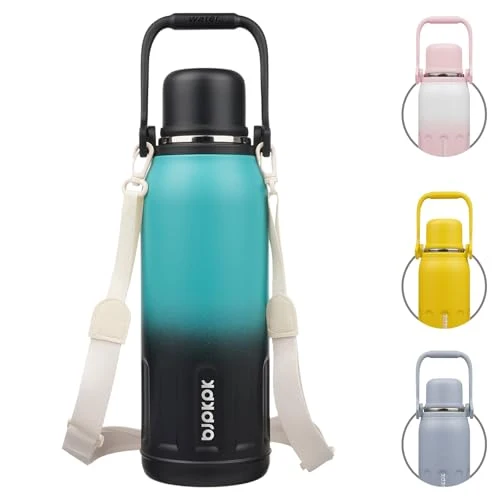 Traditional Stainless Steel Insulated Bottle with Handle Strap Soft