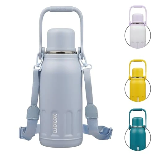 Quality Stainless Steel Insulated Bottle with Handle Strap Smooth