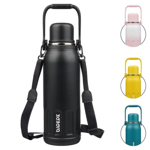Exceptional Stainless Steel Insulated Bottle with Handle Strap Prestigious