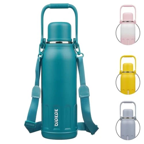 Efficient Stainless Steel Insulated Bottle with Handle Strap Elite