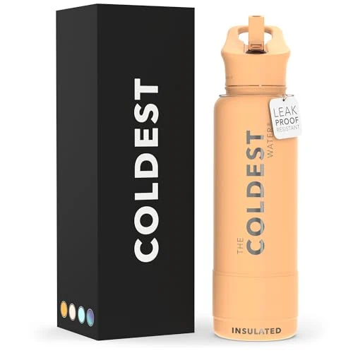 Proven Coldest Insulated Water Bottle with Straw Lid Breathable
