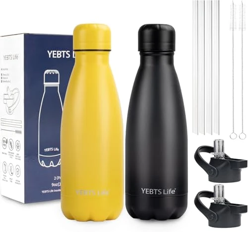 Natural Insulated Water Bottle 2 Count High-Performance