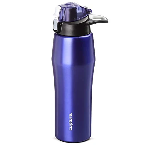 Reusable Action Water Bottle Flip Top with Handle Solid