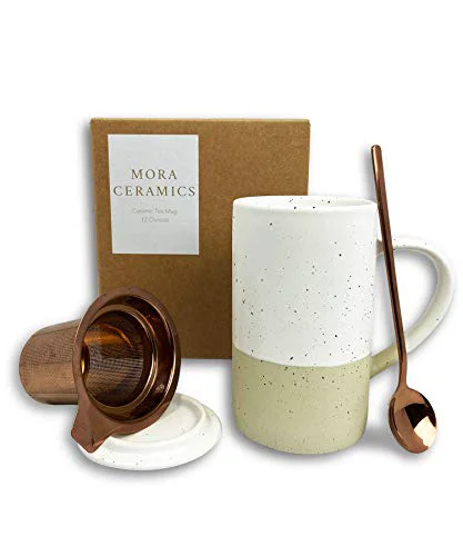 Sustainable Ceramics Tea Cup with Loose Leaf Infuser Fashionable