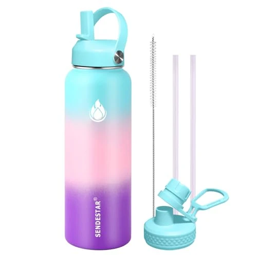 Reusable Water Bottle 40oz Double Wall Vacuum Insulated Leak Proof Stainless Steel Sports Water Bottle Lightweight