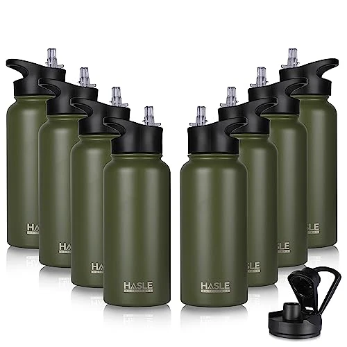 High-End 32 oz Insulated Water Bottle Stainless Steel Double Walled Vacuum Sports Water Bottle with 2 Lids Top-Quality
