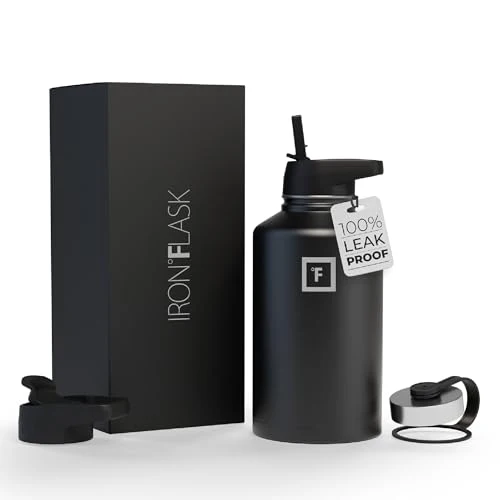 Effective 64 oz Wide Mouth Water Bottle with Straw Secure