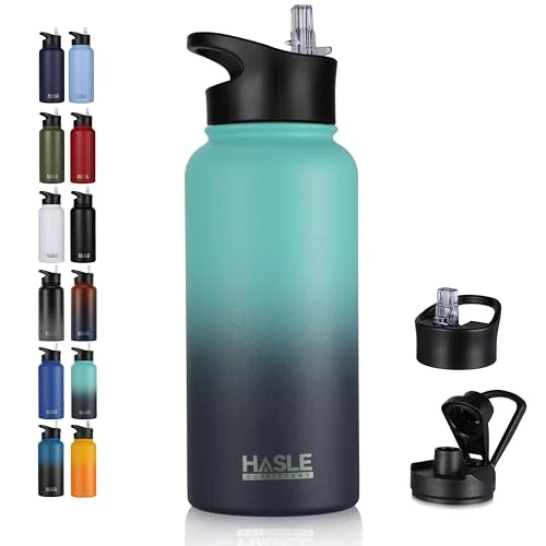 Trendy 32 oz Insulated Water Bottle Stainless Steel Double Walled Vacuum Sports Water Bottle with 2 Lids Outstanding