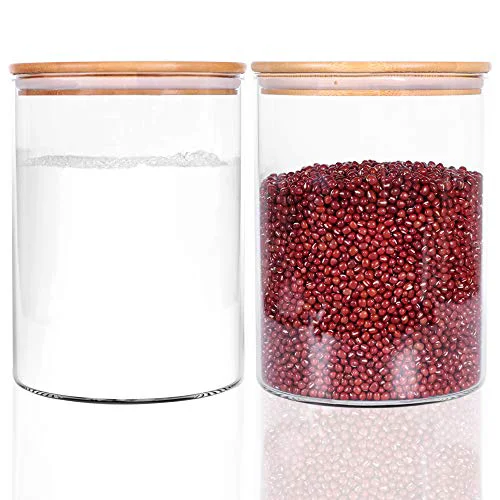 Proven Set of 2 Large Glass Food Storage jar Innovative
